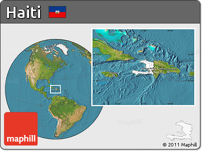 Blank Location Map of Haiti, satellite outside