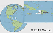 Blank Location Map of Haiti, savanna style outside