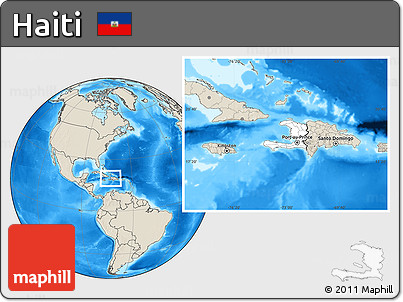 Blank Location Map of Haiti, shaded relief outside