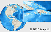 Blank Location Map of Haiti, shaded relief outside