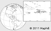 Gray Location Map of Haiti, blank outside