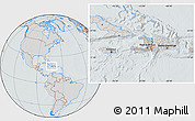 Gray Location Map of Haiti, lighten, semi-desaturated, hill shading