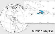 Political Location Map of Haiti, blank outside