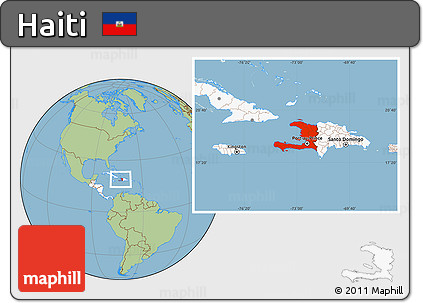 Savanna Style Location Map of Haiti, highlighted continent