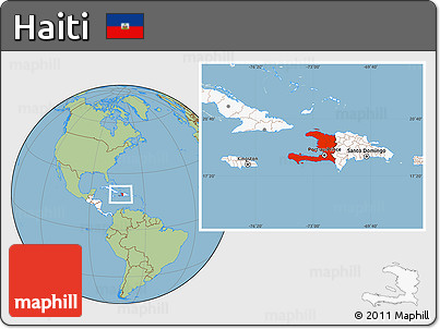 Savanna Style Location Map of Haiti, highlighted continent