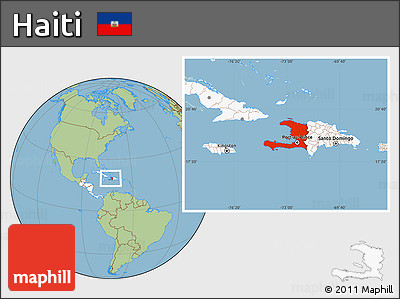 Savanna Style Location Map of Haiti, highlighted continent