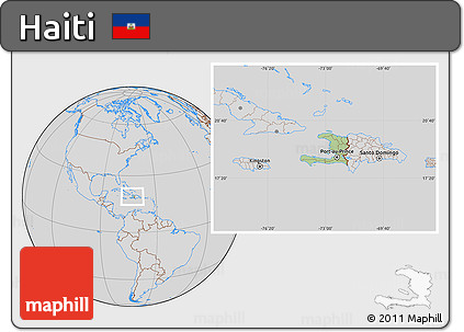 Savanna Style Location Map of Haiti, lighten, desaturated