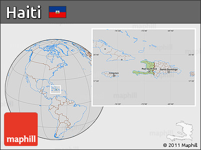 Savanna Style Location Map of Haiti, lighten, desaturated