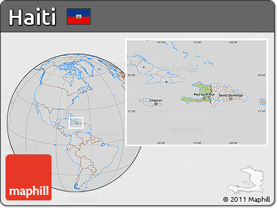 Savanna Style Location Map of Haiti, lighten, desaturated