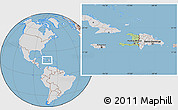 Savanna Style Location Map of Haiti, lighten, desaturated, land only