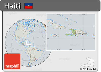 Savanna Style Location Map of Haiti, lighten, semi-desaturated