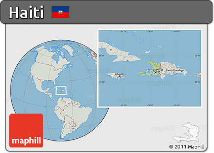 Savanna Style Location Map of Haiti, lighten, semi-desaturated, land only
