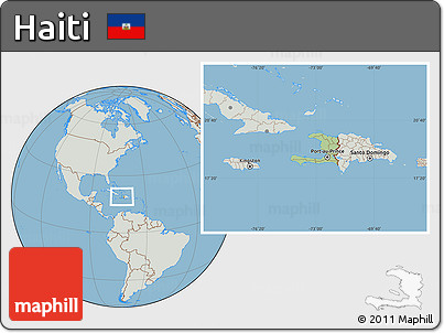 Savanna Style Location Map of Haiti, lighten, semi-desaturated, land only