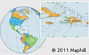 Savanna Style Location Map of Haiti, political outside