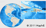 Savanna Style Location Map of Haiti, shaded relief outside, hill shading