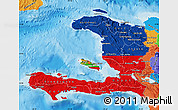 Flag Map of Haiti, political outside