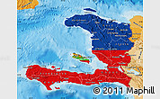 Flag Map of Haiti, political shades outside