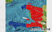 Flag Map of Haiti, satellite outside, flag rotated