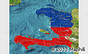 Flag Map of Haiti, satellite outside