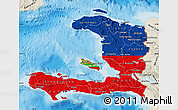 Flag Map of Haiti, shaded relief outside