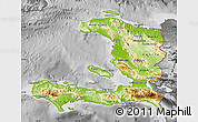 Physical Map of Haiti, desaturated