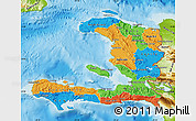 Political Map of Haiti, physical outside