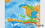 Political Map of Haiti, political shades outside