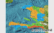 Political Map of Haiti, satellite outside