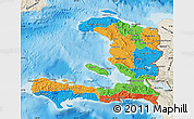 Political Map of Haiti, shaded relief outside