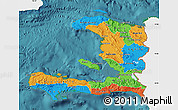 Political Map of Haiti, single color outside, satellite sea