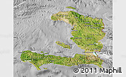 Satellite Map of Haiti, lighten, desaturated