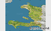 Satellite Map of Haiti, lighten, semi-desaturated, land only