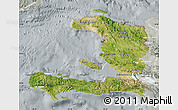 Satellite Map of Haiti, lighten, semi-desaturated