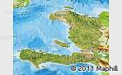 Satellite Map of Haiti, physical outside