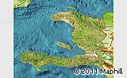 Satellite Map of Haiti, physical outside, satellite sea