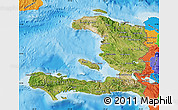 Satellite Map of Haiti, political outside