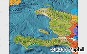 Satellite Map of Haiti, political outside, satellite sea