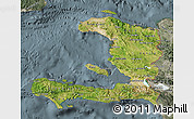 Satellite Map of Haiti, semi-desaturated