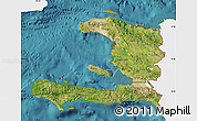 Satellite Map of Haiti, single color outside