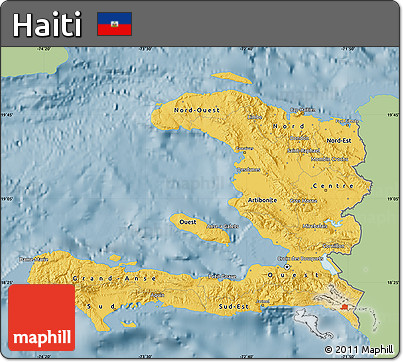 Savanna Style Map of Haiti, single color outside