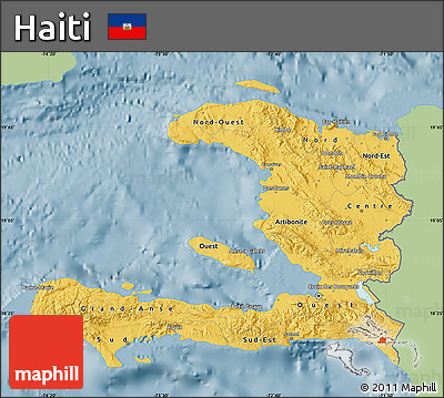Savanna Style Map of Haiti, single color outside