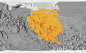 Political 3D Map of Nord-Est, desaturated