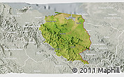 Satellite 3D Map of Nord-Est, lighten, semi-desaturated