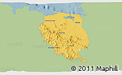 Savanna Style 3D Map of Nord-Est, single color outside