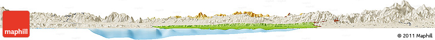 Physical Horizon Map of Nord-Est, shaded relief outside