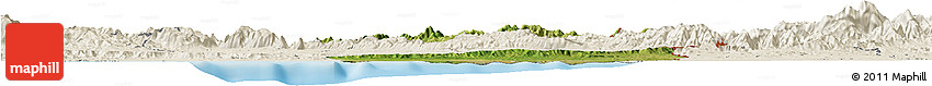 Satellite Horizon Map of Nord-Est, shaded relief outside