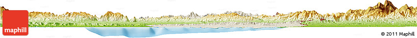 Shaded Relief Horizon Map of Nord-Est, physical outside