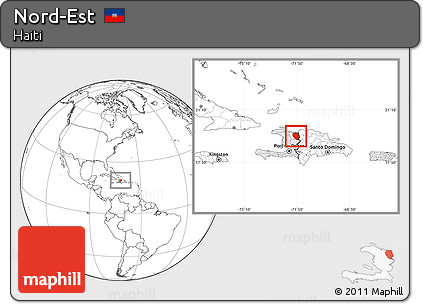 Blank Location Map of Nord-Est, highlighted country