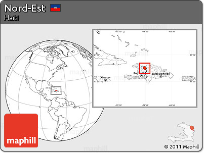 Blank Location Map of Nord-Est, highlighted country