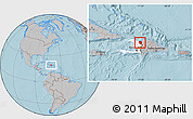Gray Location Map of Nord-Est, highlighted country, hill shading
